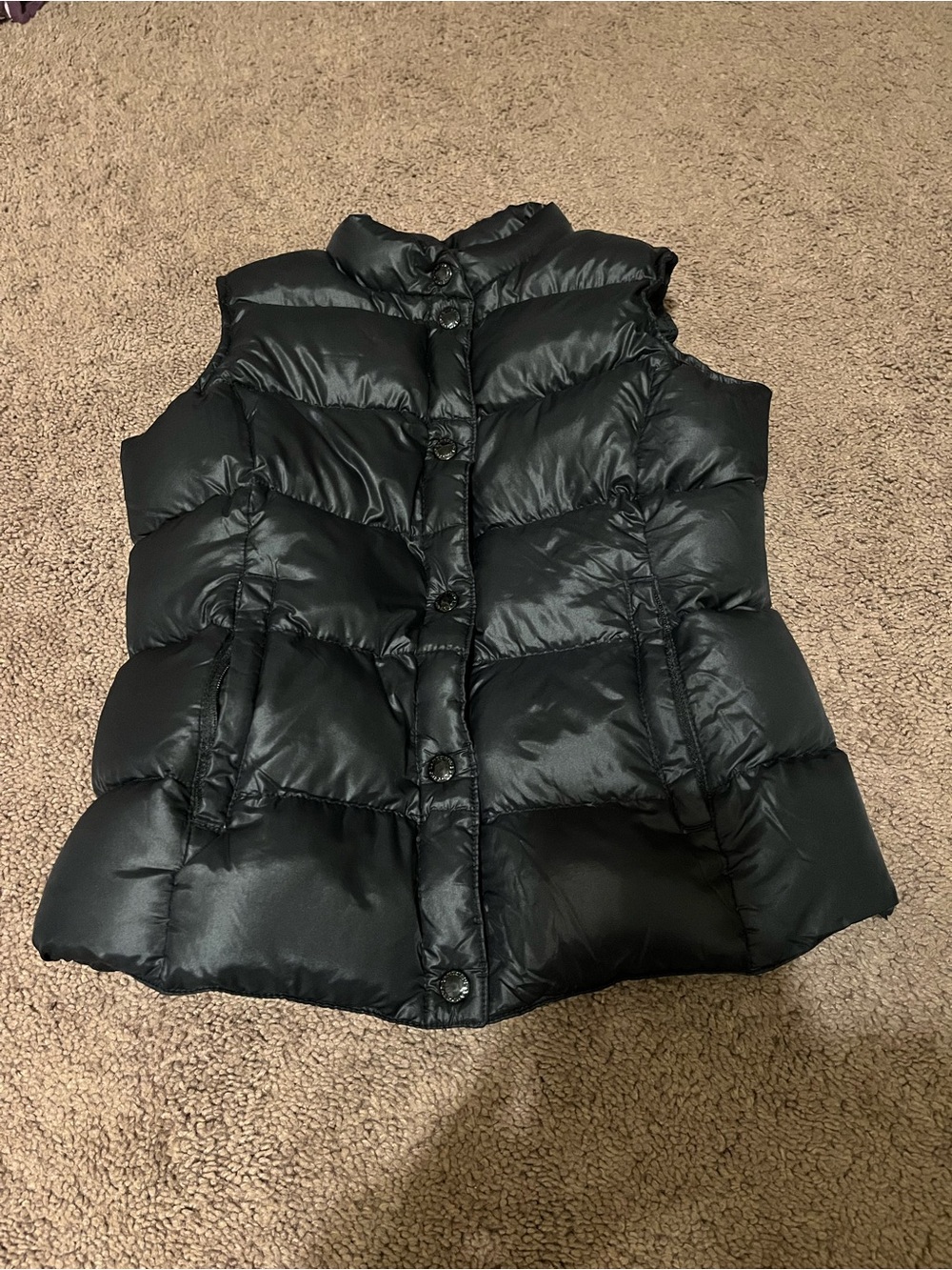 Lands' End Black (80% down) puffer Vest - Kids size 5/6